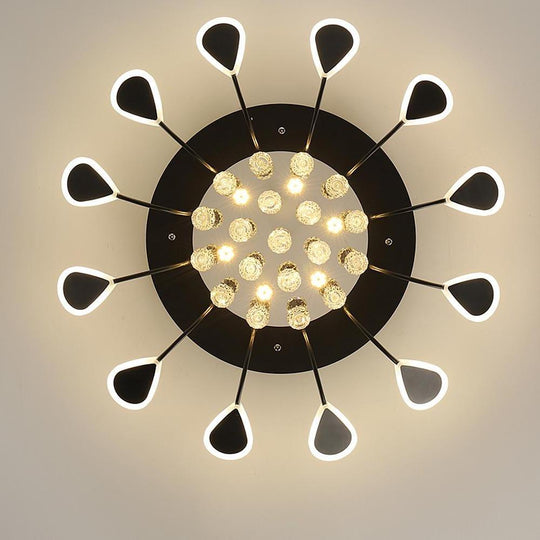 Creative Flower Shaped Dimmable LED Crystal Modern Ceiling Light