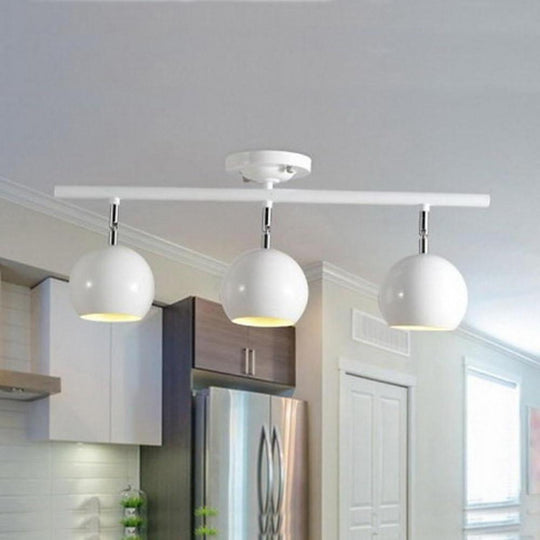 3-Light Bowled Metal Semi-Flush Mount LED Ceiling Light – Modern & Bright