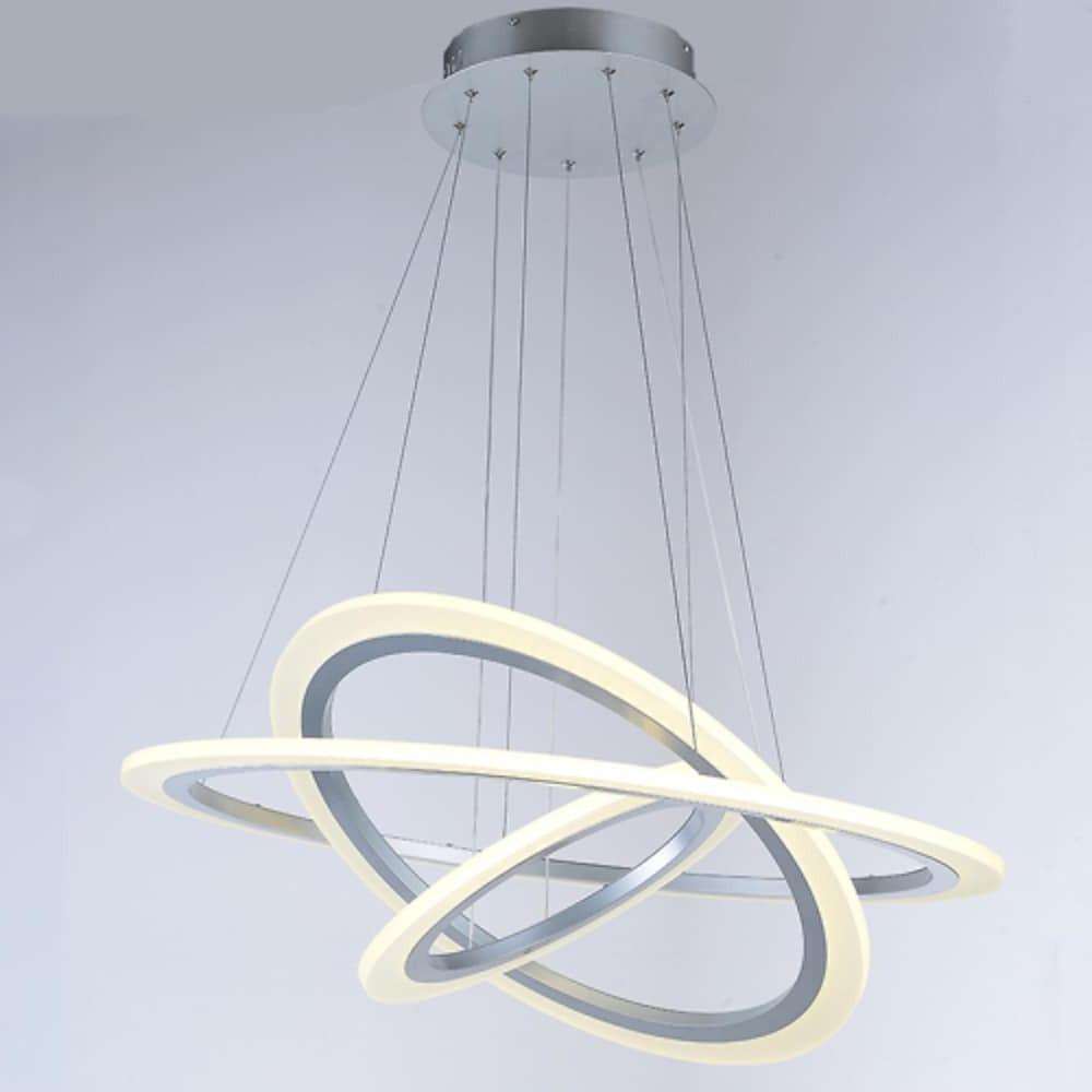 3-Ring Modern Mid Century LED Chandelier