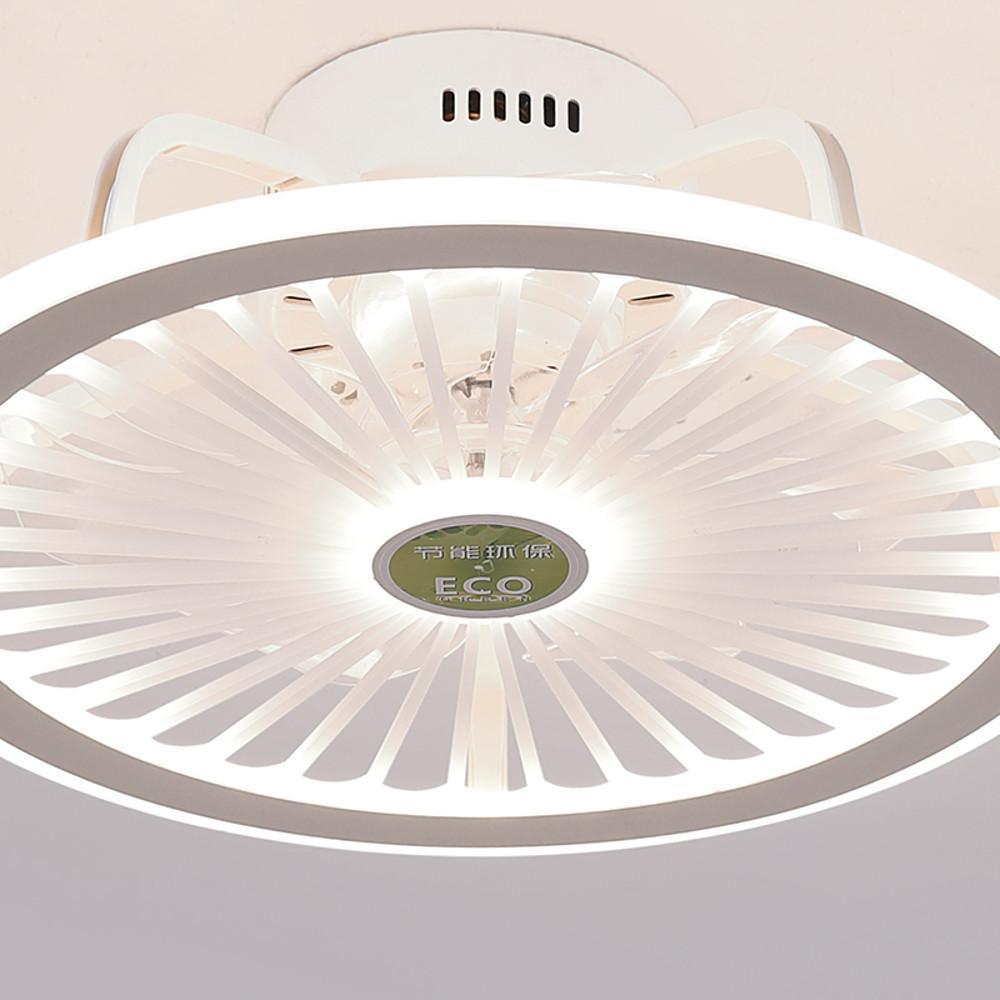 Modern Black & White Bladeless Ceiling Fan with LED Light