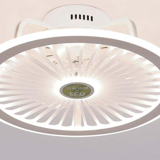 Modern Black & White Bladeless Ceiling Fan with LED Light