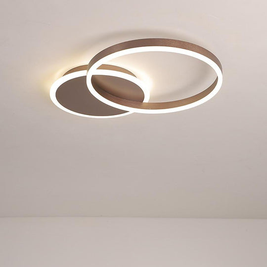 2 Circles Dimmable LED Modern Flush Mount Ceiling Light Fixture
