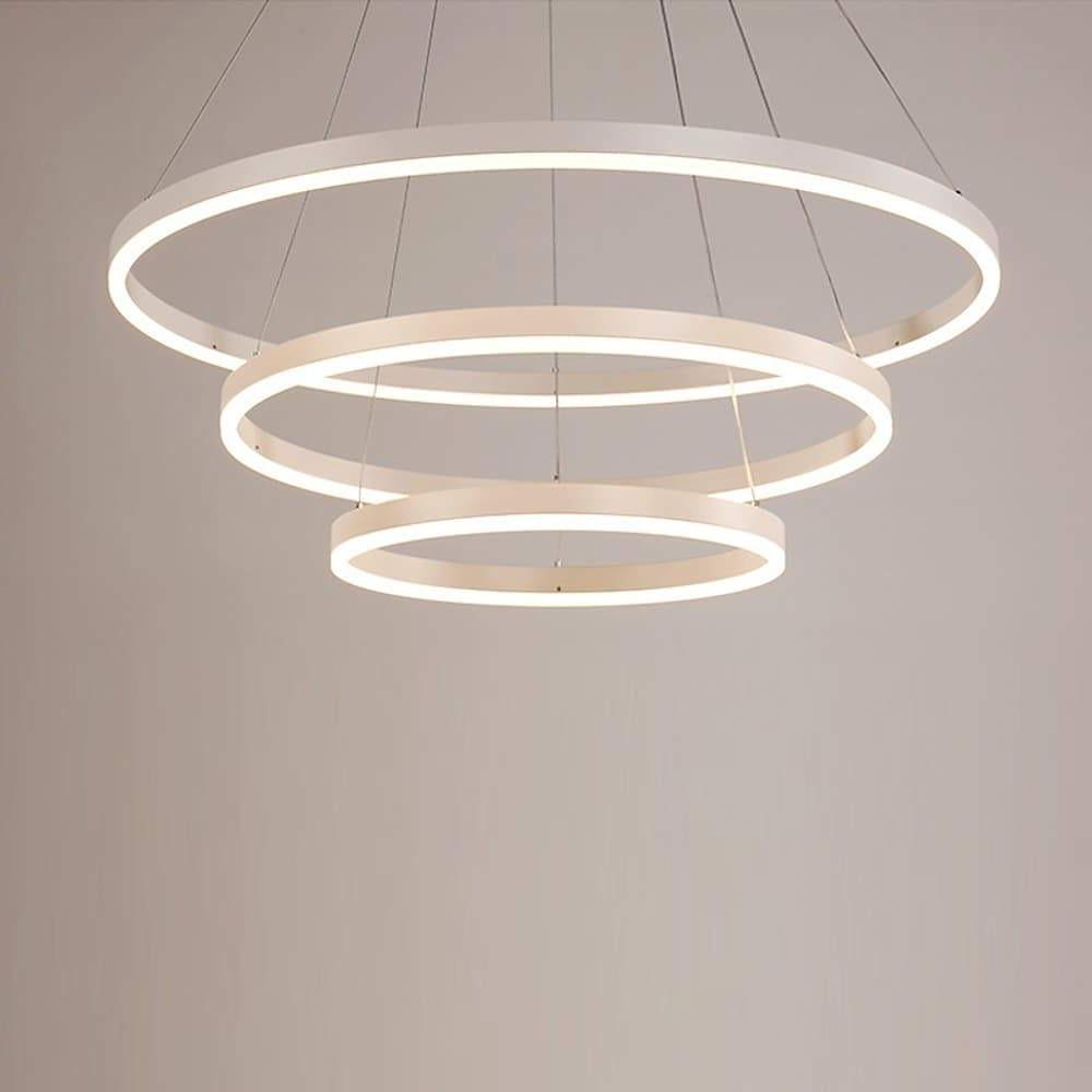 3 Circle Graduated Bedroom Chandeliers Remote Control Ceiling Light