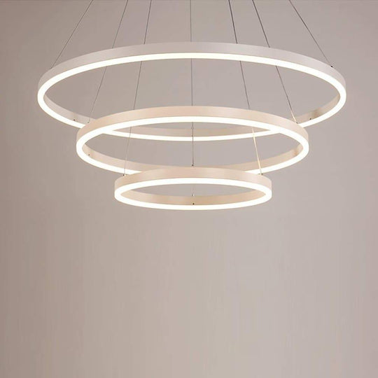 3 Circle Graduated Bedroom Chandeliers Remote Control Ceiling Light