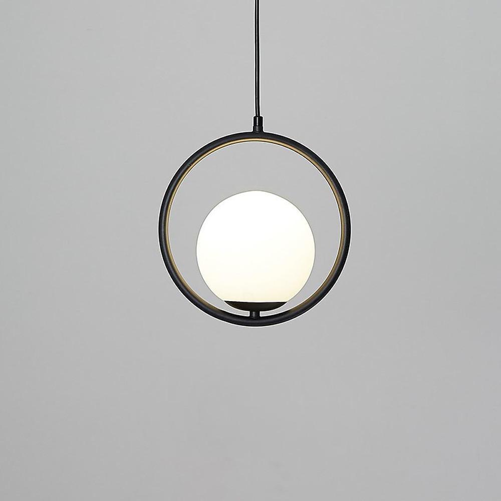 Modern Metal Circle Glass Globe Pendant Ceiling Light