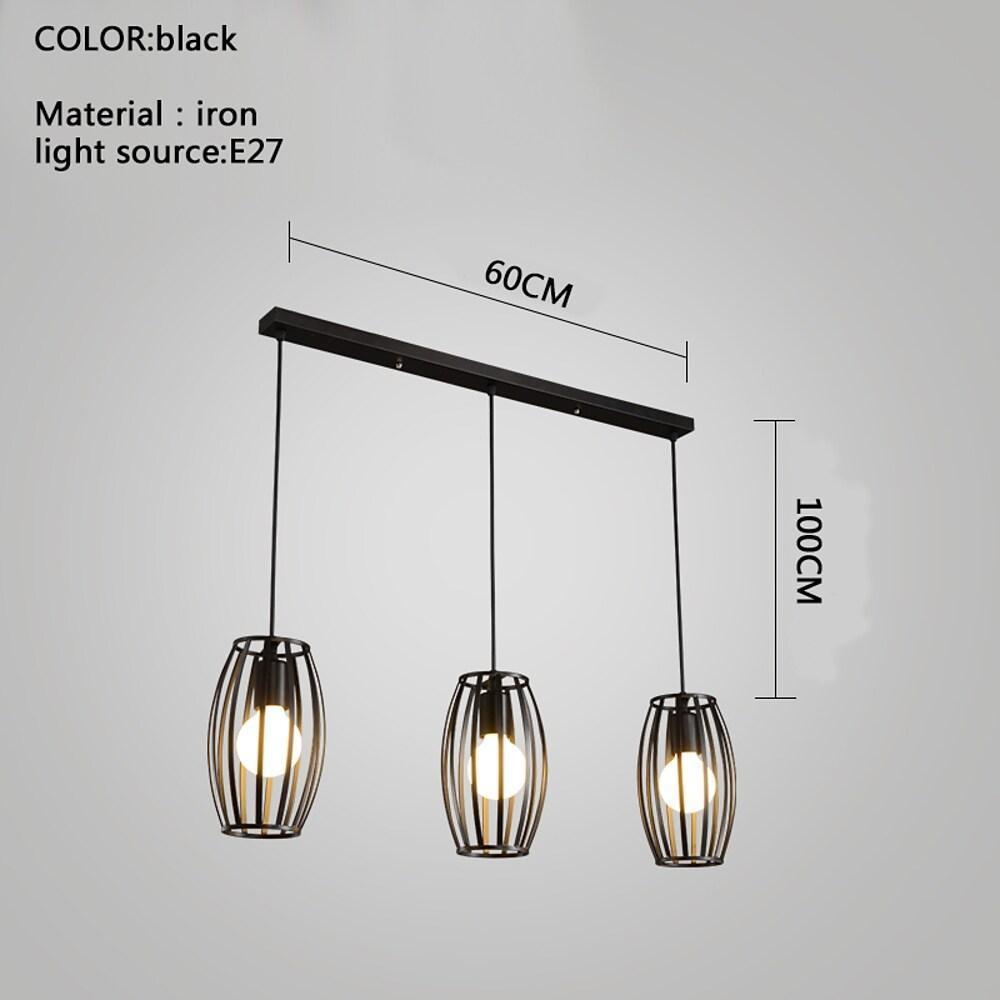 Geometric LED Adjustable Black Vintage Pendant Light