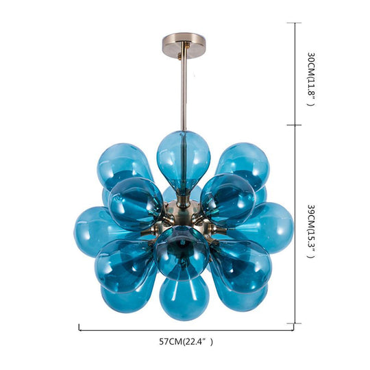 Retro Glass Globe 18-Bulb LED Chandelier