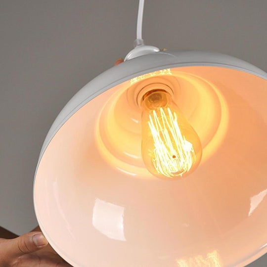 Semi-Globe Metal LED Vintage Pendant Light