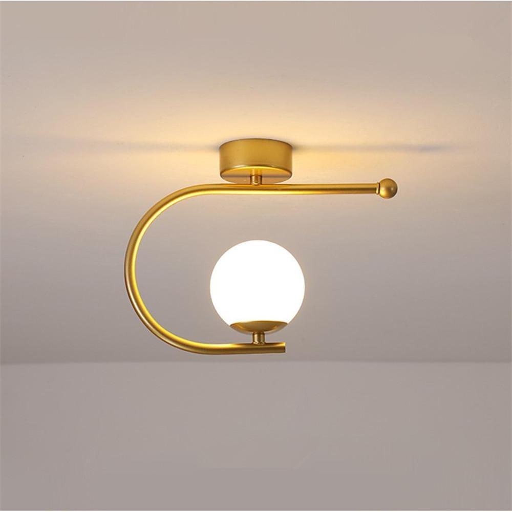 Black Flush Mount Ceiling Light – Curved Globe Traditional Design