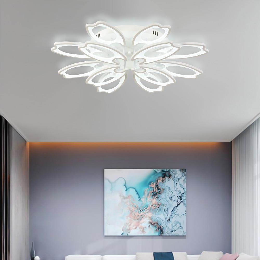 Flower Novelty Dimmable LED Modern Semi-Flush Mount Ceiling Light