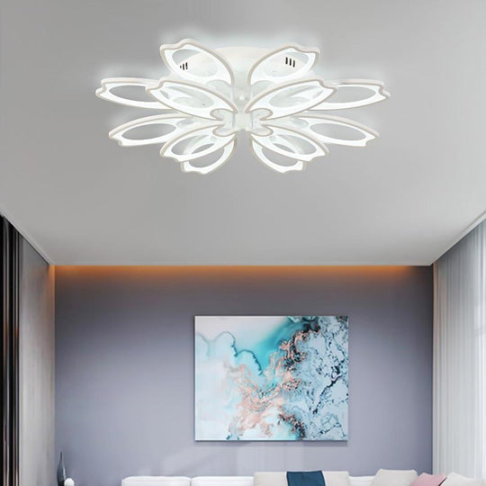 Flower Novelty Dimmable LED Modern Semi-Flush Mount Ceiling Light