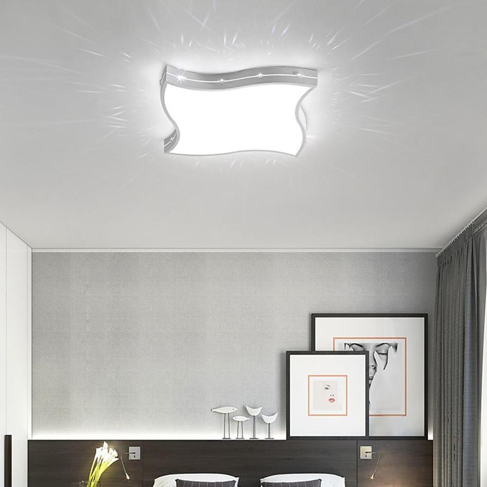 Waved Square Modern Crystal LED Flush Mount Ceiling Light