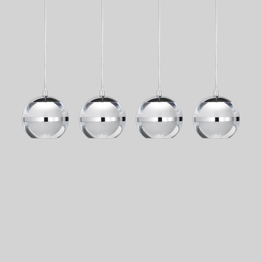 Spherical Acrylic Metal LED Modern Pendant Light Kitchen Island Lighting