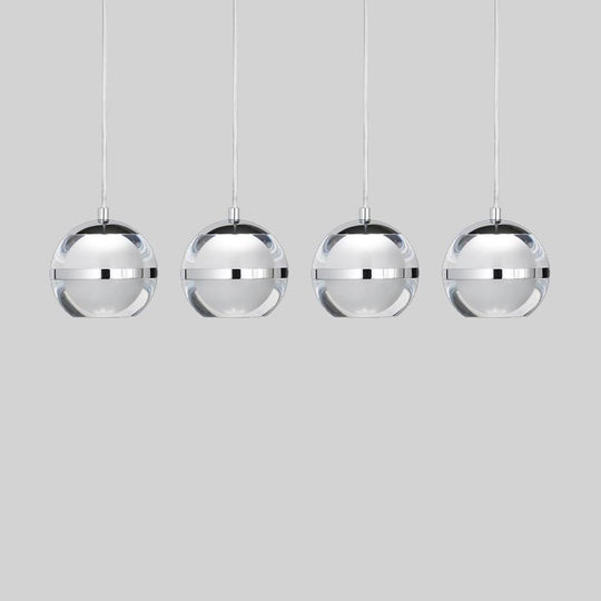 Spherical Acrylic Metal LED Modern Pendant Light Kitchen Island Lighting