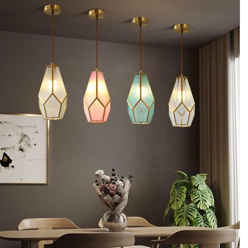 Elongated Cylindrical Glass & Metal LED Pendant Light
