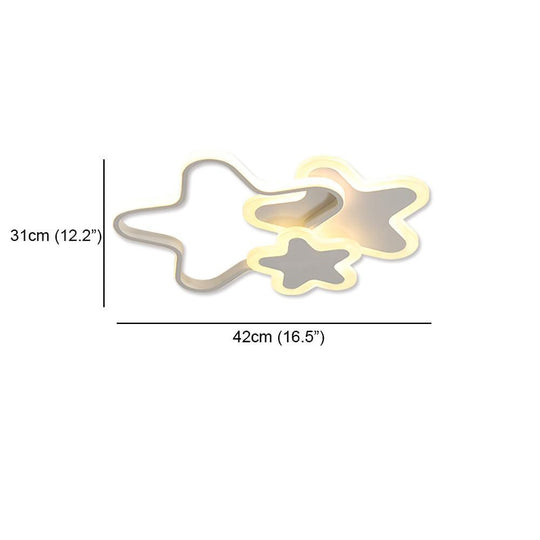 Triple Star Flush Mount LED Ceiling Light