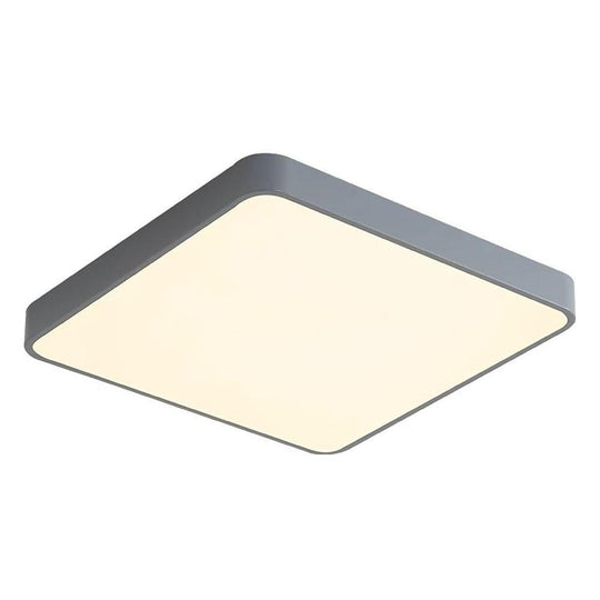 Square Modern LED Flush Mount Ceiling Light – Metal, PVC & Acrylic