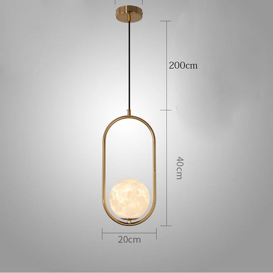 Globe Rectangular Rounded Corners Pendant Light LED Ceiling Lighting