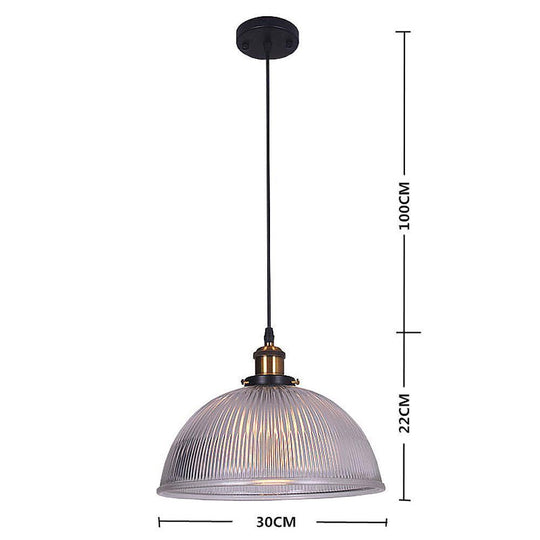 Electroplated Metal Glass Bowl-Shaped LED Vintage Pendant Light