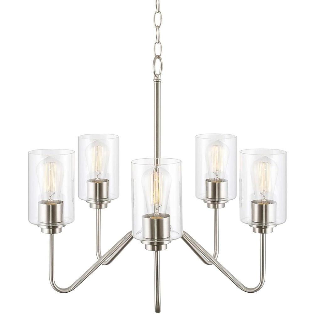 5 Light Candelabra Design Electroplated Glass Modern Chandelier