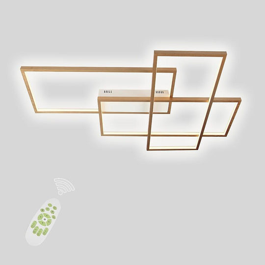Overlapping Rectangles Aluminum Geometric LED Flush Mount Ceiling Light