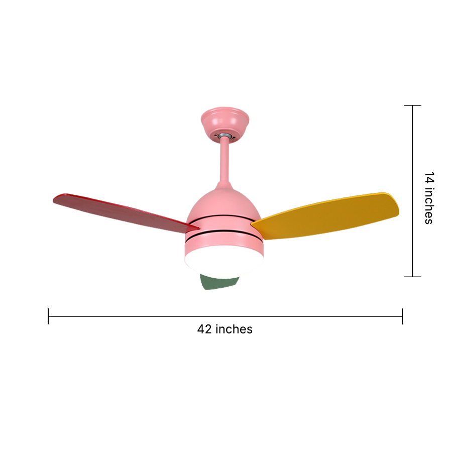 Modern Variable Frequency Kids Ceiling Fan with LED Light