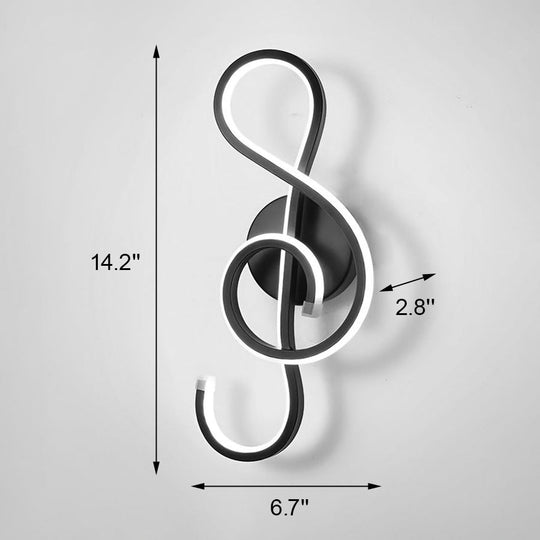 Musical Note Shaped LED Modern Wall Sconce