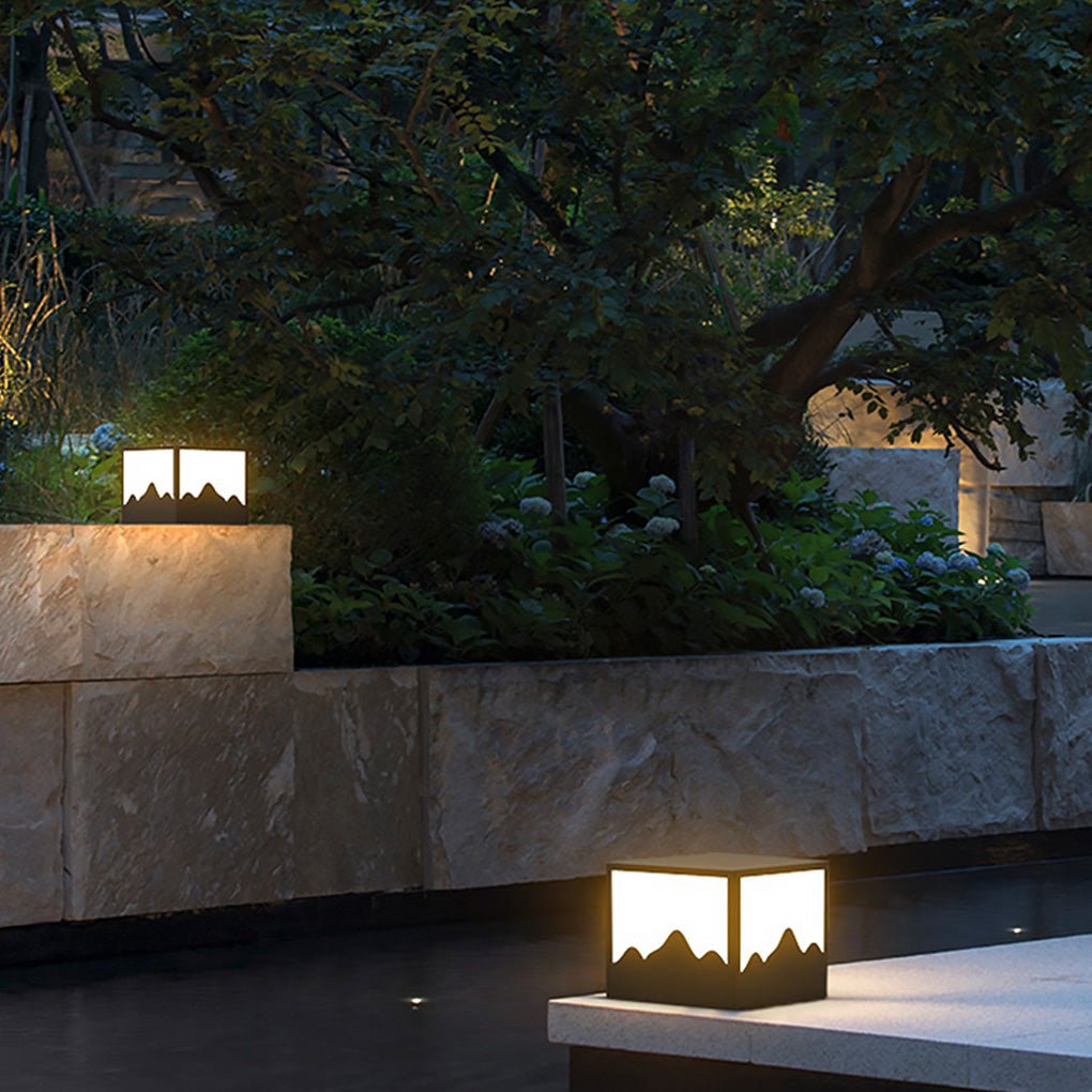 Landscape Silhouette Solar LED Waterproof Post Light for Garden Fence