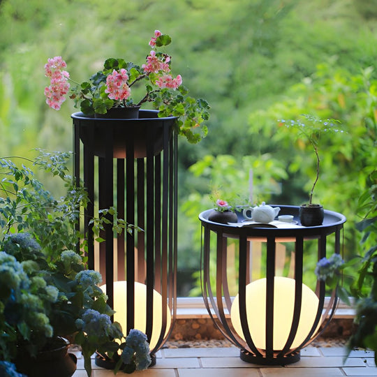 Industrial Solar Outdoor LED Floor Lantern