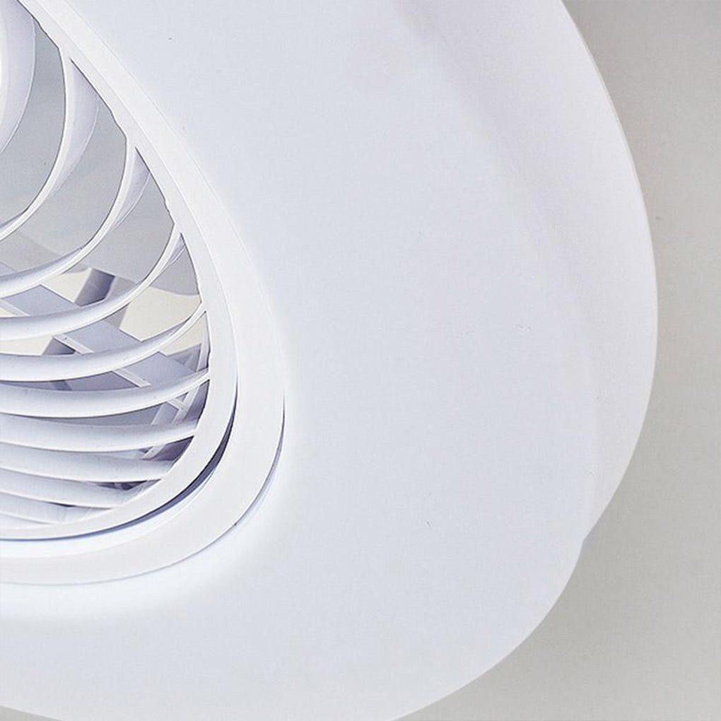 Modern Flush Mount Bladeless Ceiling Fan with Round LED Light