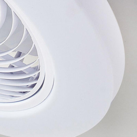 Modern Flush Mount Bladeless Ceiling Fan with Round LED Light