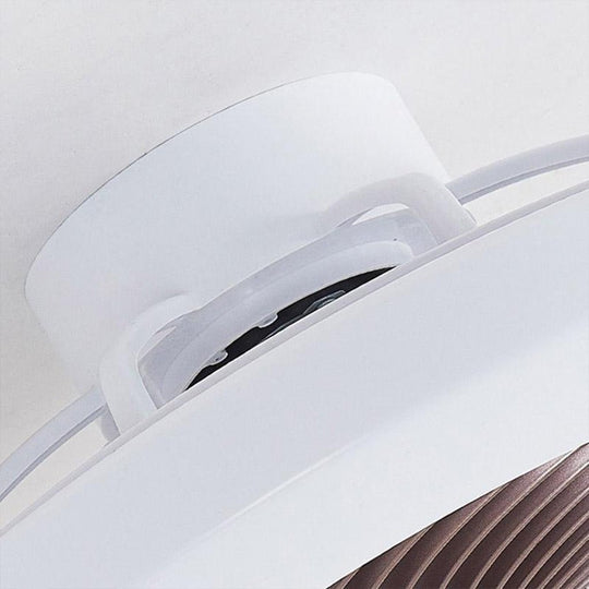 Modern Flush Mount Bladeless Ceiling Fan with Round LED Light