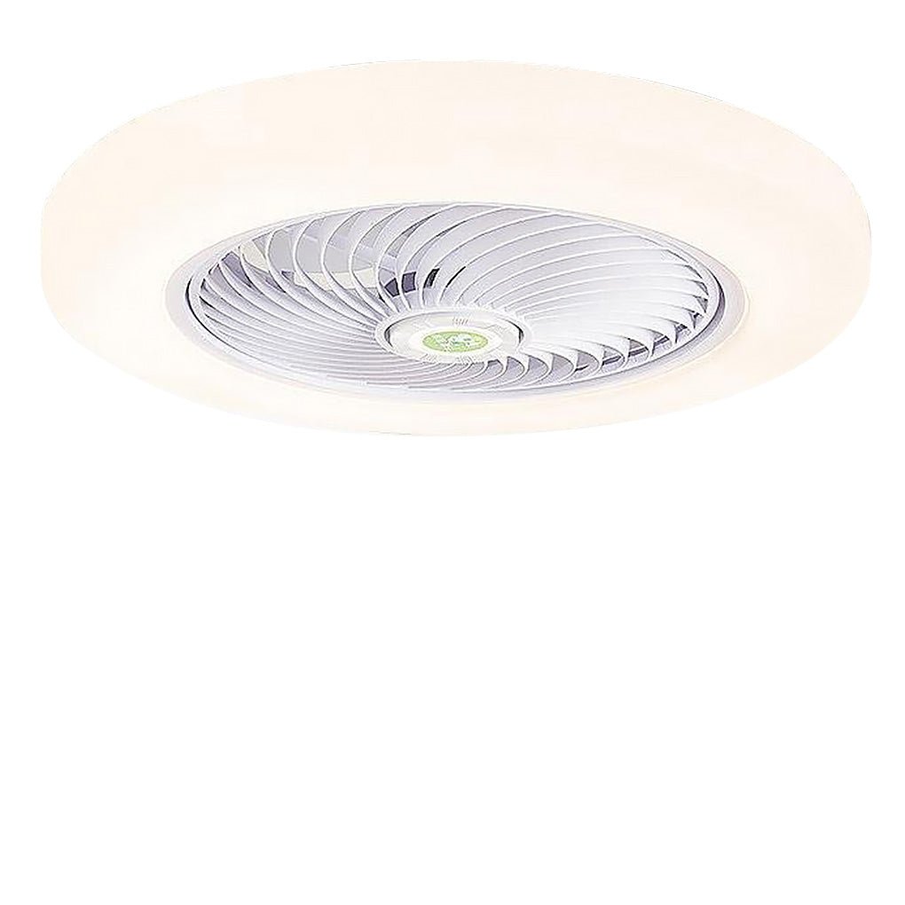 Modern Flush Mount Bladeless Ceiling Fan with Round LED Light