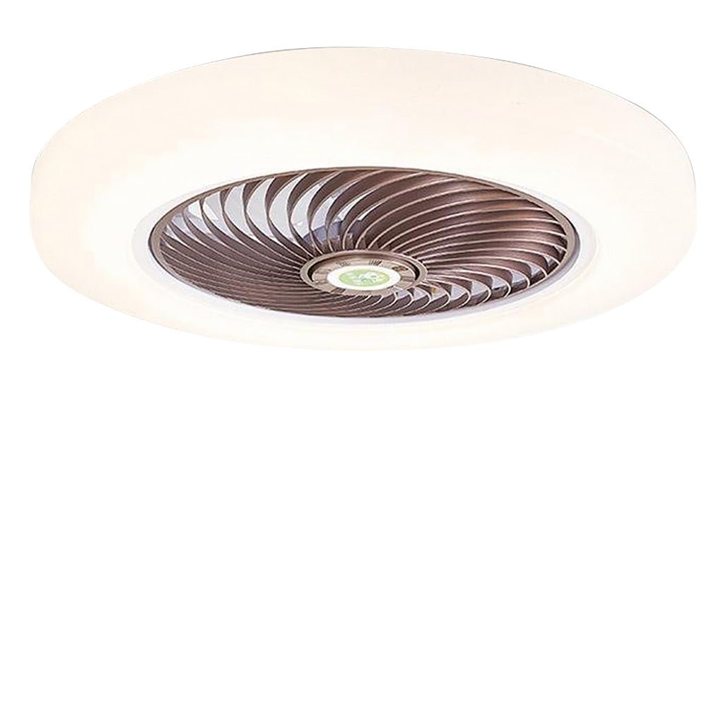 Modern Flush Mount Bladeless Ceiling Fan with Round LED Light
