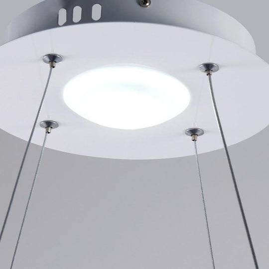 LED Circular Brushed Nickel Modern Pendant Light with Remote