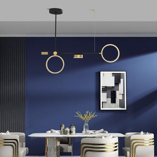 2 Circles LED Nordic Hanging Ceiling Light Island Chandelier