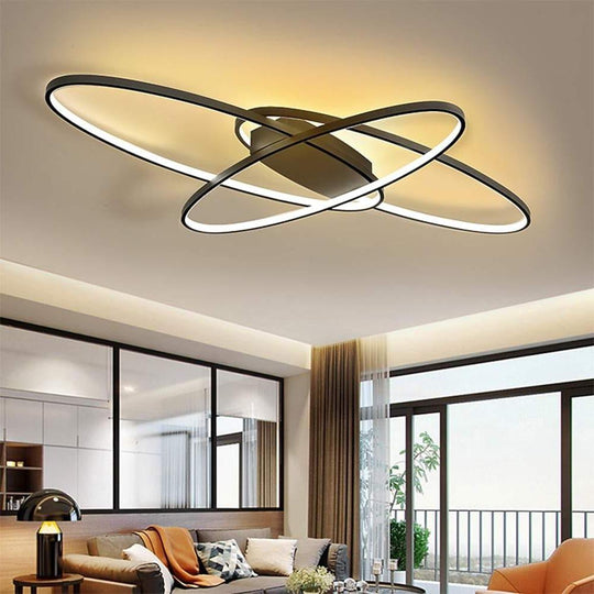 Overlapping Oval LED Modern Flush Mount Ceiling Light