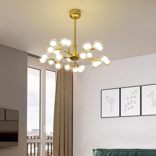25-Light LED Cluster Glass Bubble Sputnik Chandelier