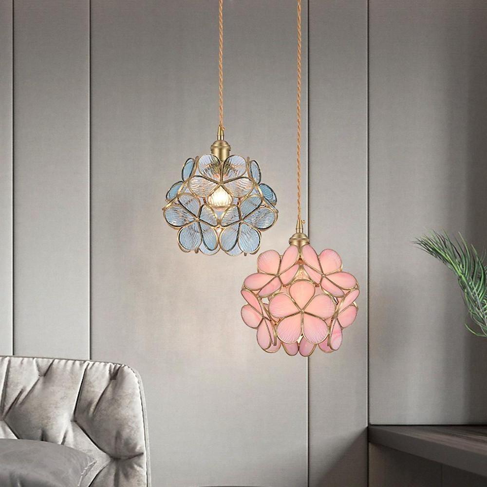 Ornate Copper Glass Pendant Light Traditional Classic Pendant Lighting