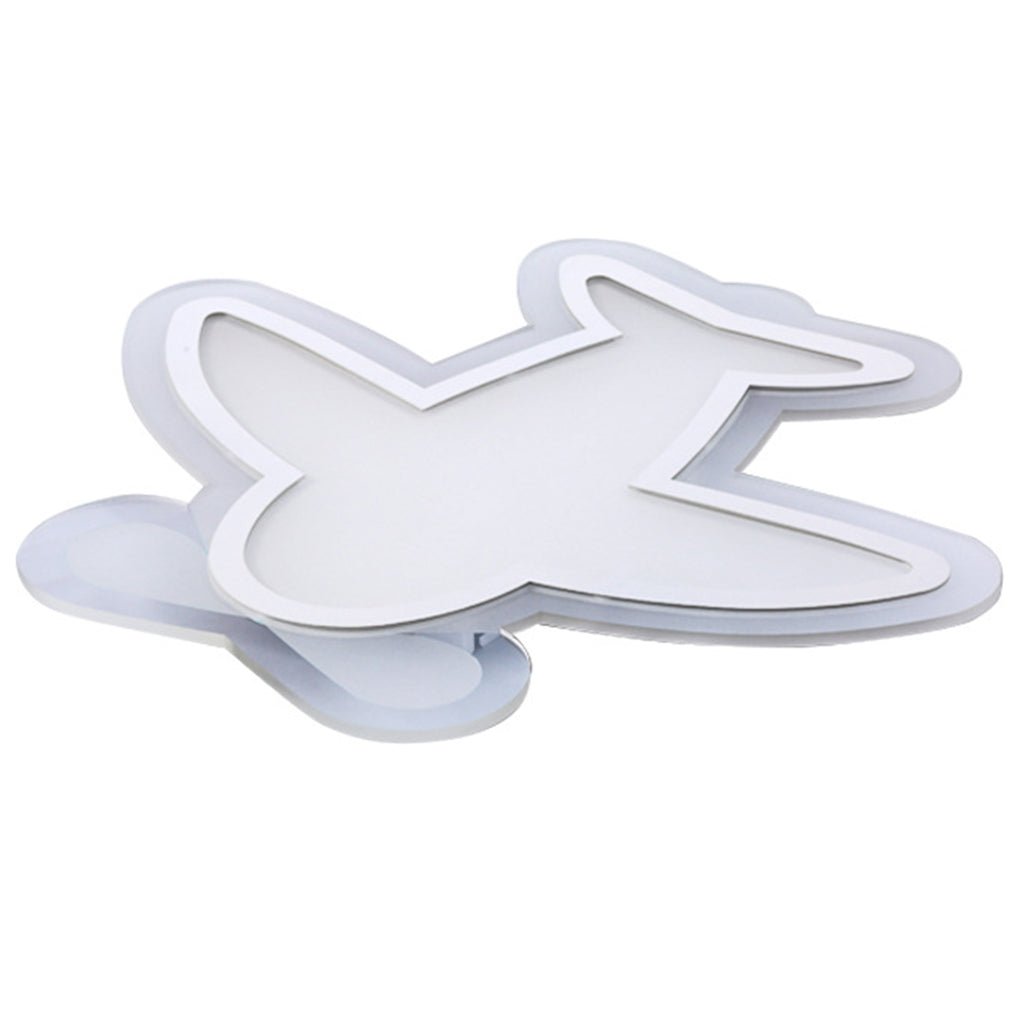 LED Aircraft-Shaped Modern Flush Mount Ceiling Light – White Iron