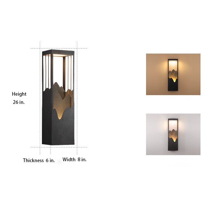 Mountain Scenery LED Up Down Lighting Waterproof Solar Wall Lamp Porch Lights
