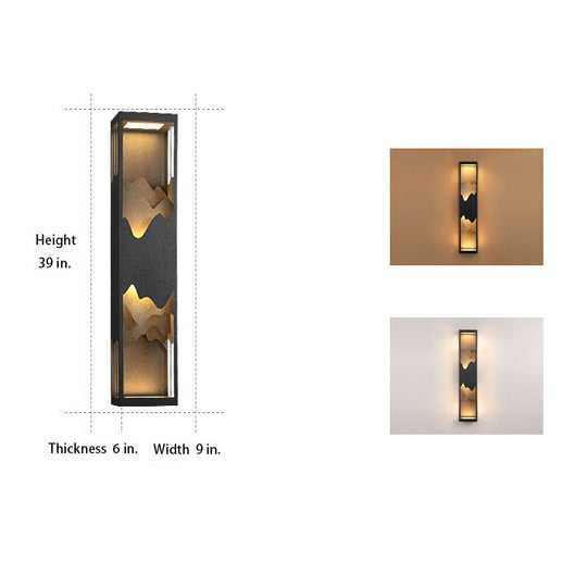 Mountain Scenery LED Up Down Lighting Waterproof Solar Wall Lamp Porch Lights