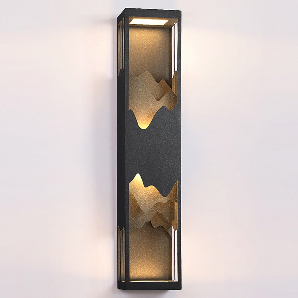 Mountain Scenery LED Up Down Lighting Waterproof Solar Wall Lamp Porch Lights