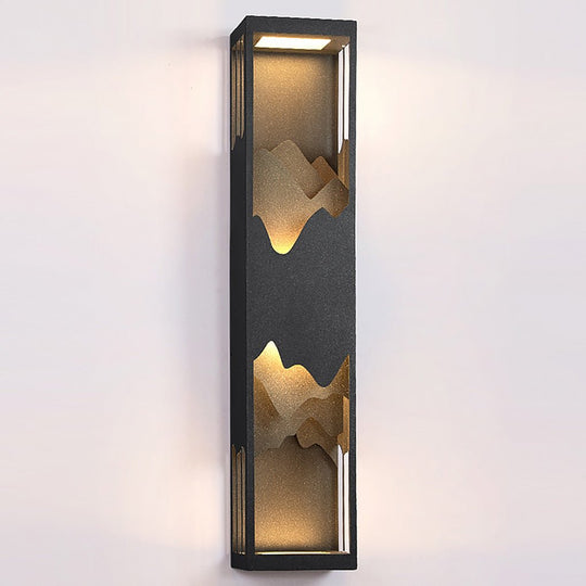 Mountain Scenery LED Up Down Lighting Waterproof Solar Wall Lamp Porch Lights