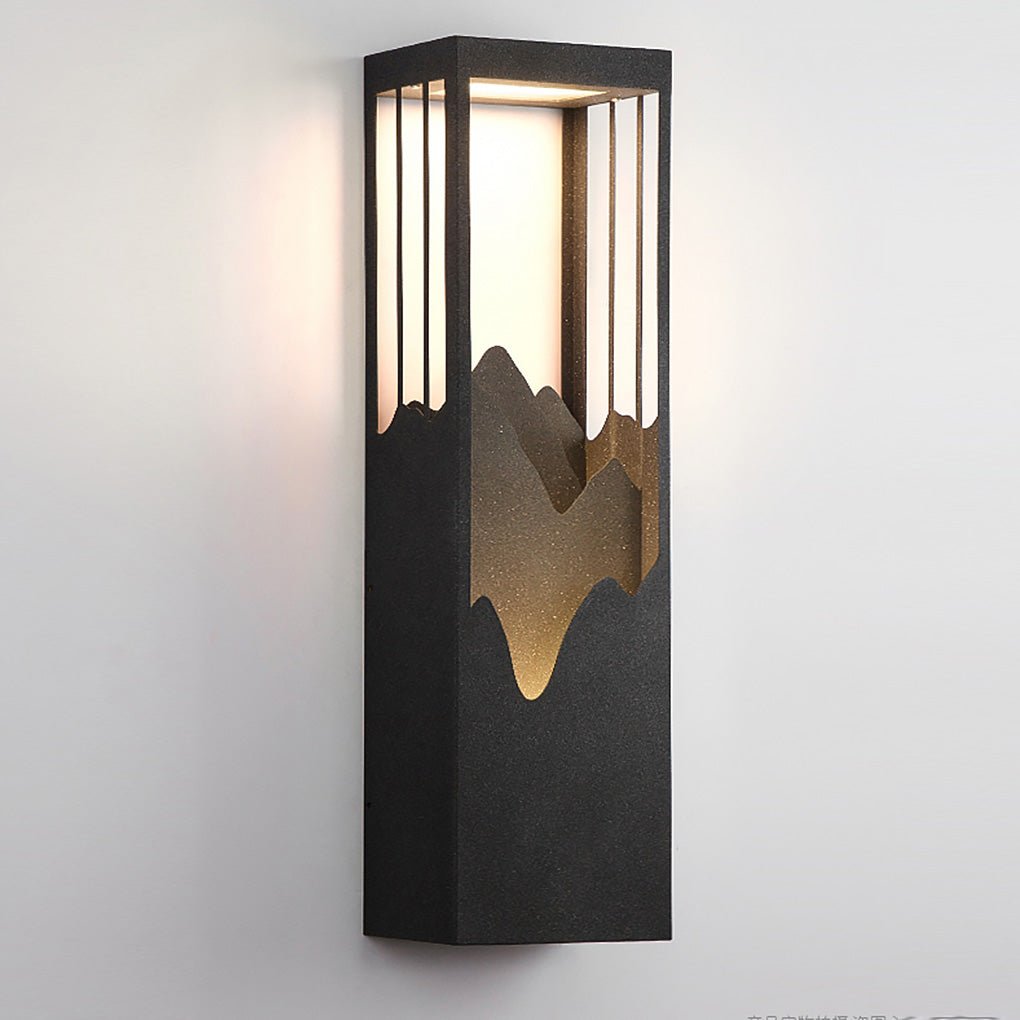 Mountain Scenery LED Up Down Lighting Waterproof Solar Wall Lamp Porch Lights