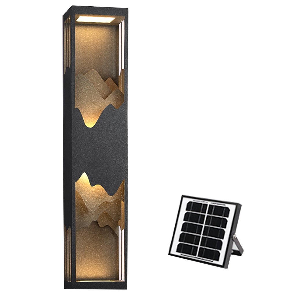 Mountain Scenery LED Up Down Lighting Waterproof Solar Wall Lamp Porch Lights