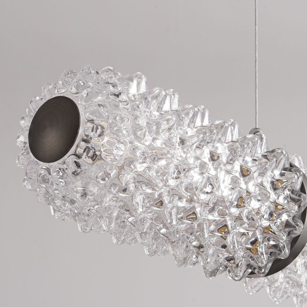 LED Crystal Linear Suspension Lamp – Black Frame, Crystal Shade