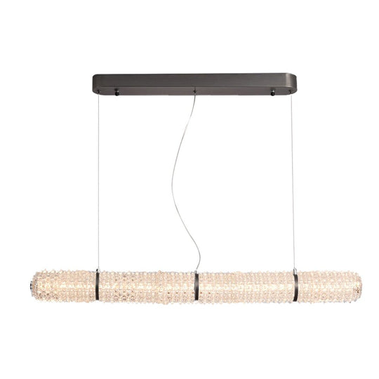 LED Crystal Linear Suspension Lamp – Black Frame, Crystal Shade