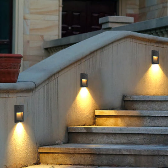 Rectangle Waterproof LED Black Recessed Step Light