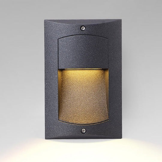 Rectangle Waterproof LED Black Recessed Step Light